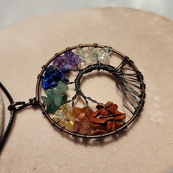 Chakra Tree of Life Pendant  handmade - Picture 4 of 9